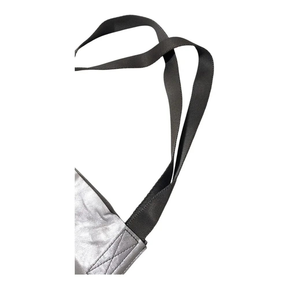 Rag & Bone Silver Metallic Tote Bag Shopper Carry All‎